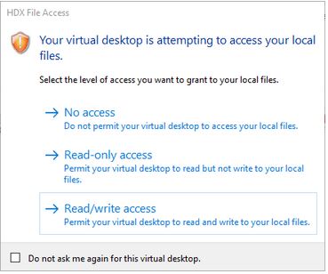 File access dialog